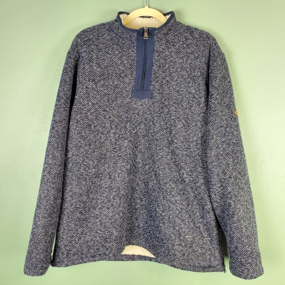 Orvis Brighton Quarter Zip Sherpa Lined Sweater Jacket Size Large - Picture 1 of 7